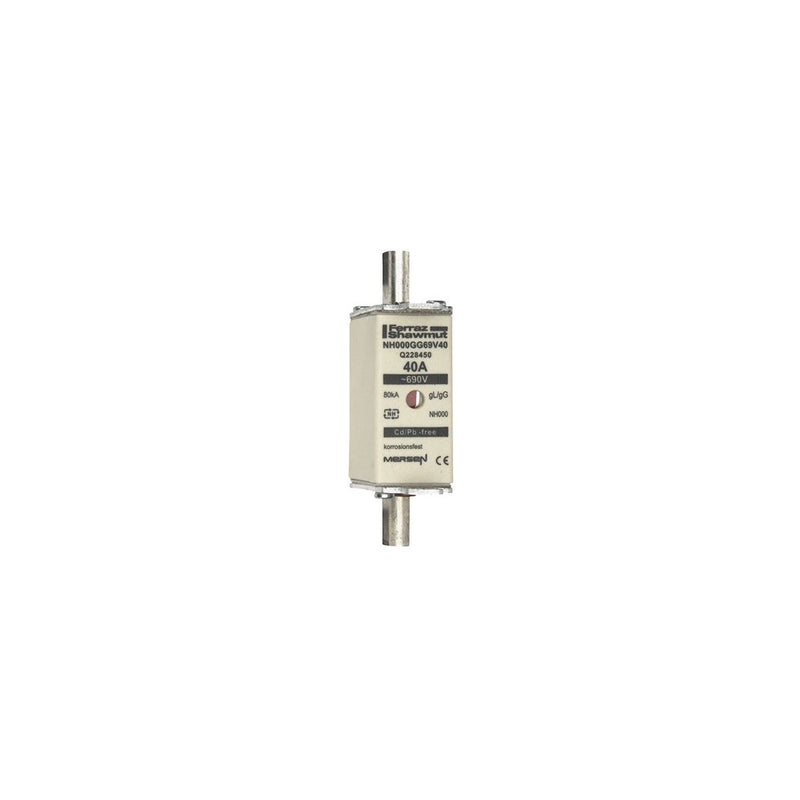 Mersen - Messersicherung NH-Sicherungseinsatz SF NH000GG69V40 Gr.000 gG 40A/690VKM − 3 Stück