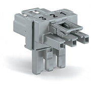 WAGO - Kompaktverteiler für steckbare Gebäudeinstallation T-Verteiler 3-polig 770-967 Kod. B,grau − 50 Stück