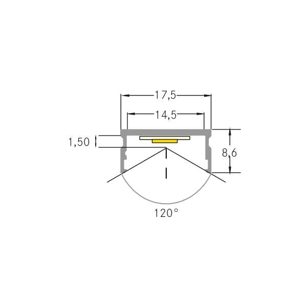 Brumberg Leuchten - Mechanisches Zubehör/Ersatzteile für Leuchten LED-Anbauprofil 53604080 2000 mm