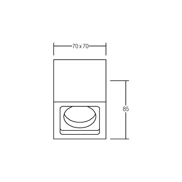 Brumberg Leuchten - Downlight/Strahler/Flutlicht LED-Aufbaudownlight alu/ws 12076173 7W 3000K IP54