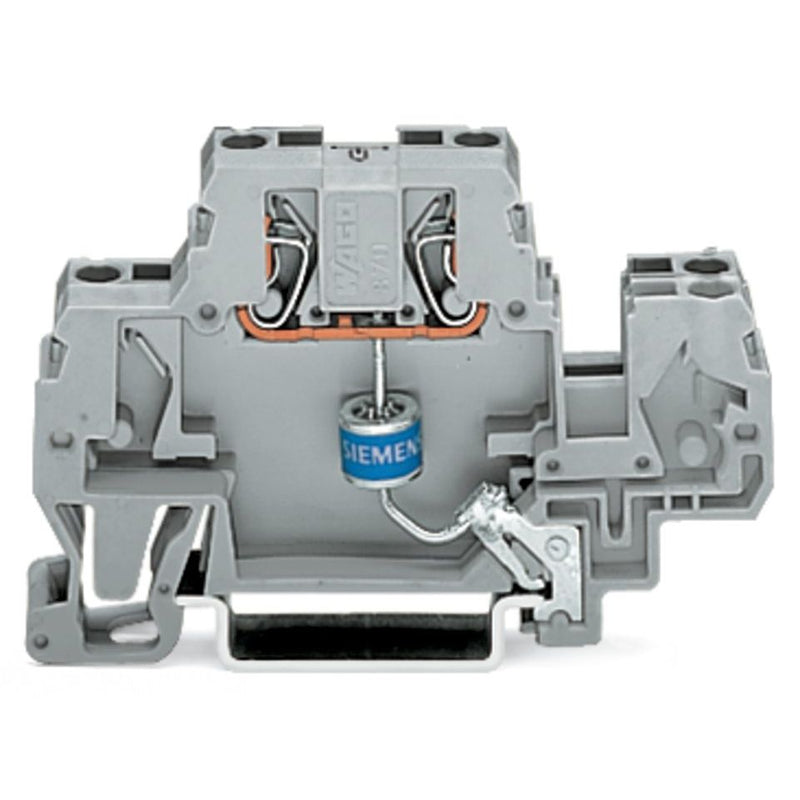 WAGO - Bauelement-Reihenklemme Bauelementklemme 870-523/281-581 mit Gasableiter,grau − 25 Stück