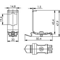 Telegärtner - Tragschienenadapter Hutschienenadapter 90/180 100022668 für AMJ/UMJ − 1 Stück