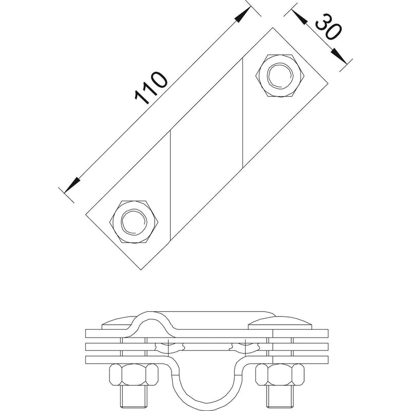 OBO Bettermann - Anschlussklemme für Stab-/Tiefenerder Anschlussschelle 2760 25 V4A 25mm − 5 Stück