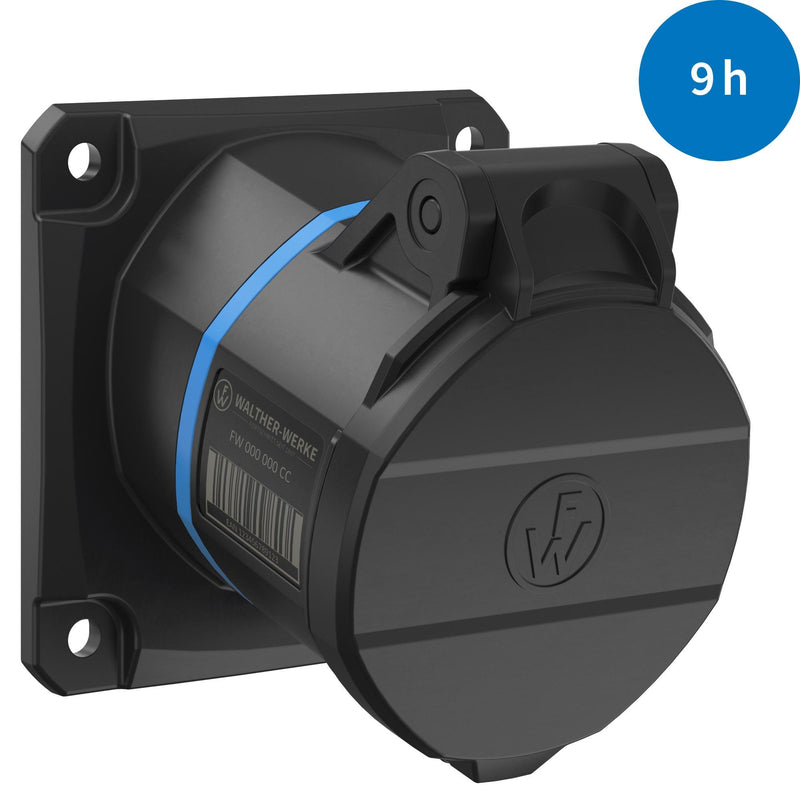 Walther Werke - CEE-Anbausteckdose (IEC 60309) CEE NEO Anbaudose schräg FW510509CC 16A 5P 9h IP54 − 10 Stück