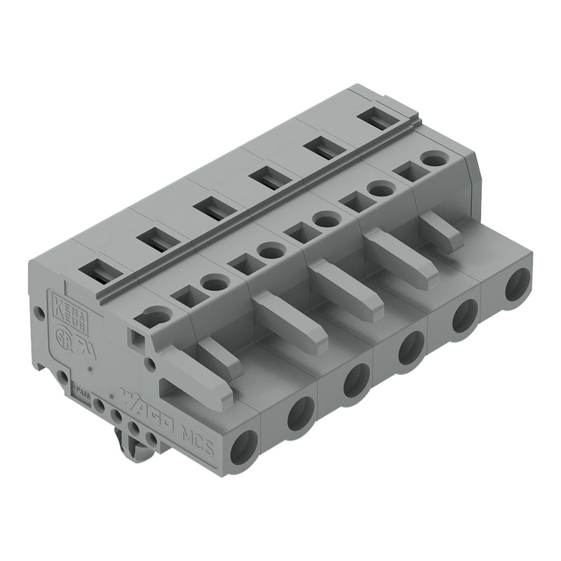 WAGO - Kabelsteckverbinder für Leiterplattensteckverbinder 1-Leiter-Federleiste 231-206/008-000 CAGECLAMP,2,5 mm²,gr − 50 Stück
