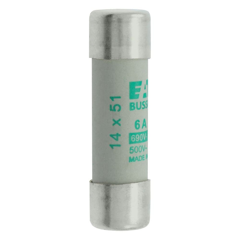 Eaton - Zylindrische Sicherung Sicherungseinsatz Nieders. CYL AM 14,#C14M6S 6A AC 500V 120kA − 10 Stück