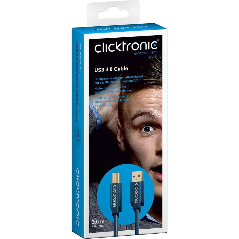 Clicktronic - PC-Kabel USB-Kabel,High Speed 70093 3m,A/B