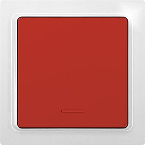 Eltako - Sender/Fernbedienung für Installationsschalterprogramme Funk-1-Kanal-Taster F1T55E-wg/rot für Rufsysteme