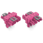 WAGO - Kompaktverteiler für steckbare Gebäudeinstallation T-Verteiler 4-polig 770-1633 Kod. B,pink − 50 Stück