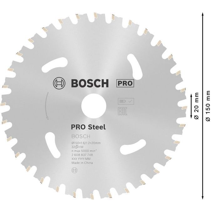 Bosch - Kreissägeblatt PRO Steel cordless 2608837748 Kreissägeblatt 150 x