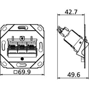 Metz Connect - Kommunikationsanschlussdose Kupfer Anschlussdose C6Amodul UP0 130B11D31200-E 3Port 180 UP0 − 10 Stück
