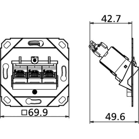 Metz Connect - Kommunikationsanschlussdose Kupfer Anschlussdose C6Amodul UP0 130B11D31200-E 3Port 180 UP0 − 10 Stück