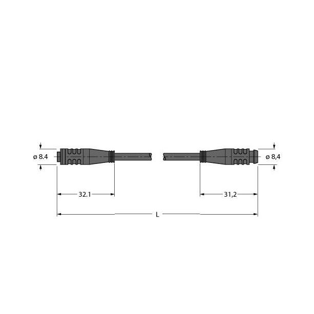 Turck - Konfektioniertes Sensor-Aktor-Kabel Aktuator- u. Sensorleitung PKG3S-5-PSG3S/TXL PUR
