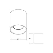 Brumberg Leuchten - Downlight/Strahler/Flutlicht Anbaumodul rund 45130170 struktur weiss