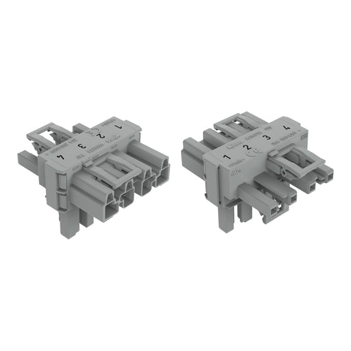 WAGO - Kompaktverteiler für steckbare Gebäudeinstallation T-Verteiler 4-polig 770-1731 Kod. B,grau − 50 Stück