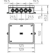 OBO Bettermann - Dose, Gehäuse für Montage auf der Wand/Decke Kabelabzweigkasten A 18 HF RW 125x100x38mm − 10 Stück