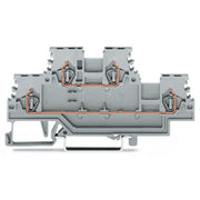 WAGO - Durchgangs-Reihenklemme Doppelstockklemme 279-501 L/L,grau − 50 Stück