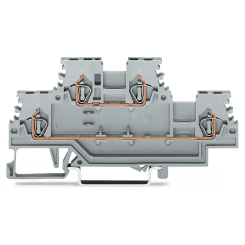 WAGO - Durchgangs-Reihenklemme Doppelstockklemme 279-501 L/L,grau − 50 Stück