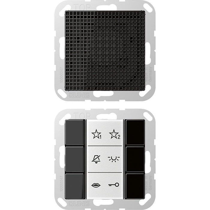 Jung - Innenstation für Türkommunikation Audio-Innenstation SI AI A 6 SW m.Beschriftungsfeld  − 1 Stück
