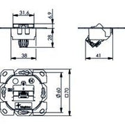 Telegärtner - Kommunikationsanschlussdose Kupfer Modulaufnahme 100022984 AMJ-SL 1-fach