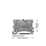 WAGO - Bauelement-Reihenklemme 2-Pin-Bauelement-Basiskle. 769-229/281-413 LED rot,DC 24 V,grau − 100 Stück