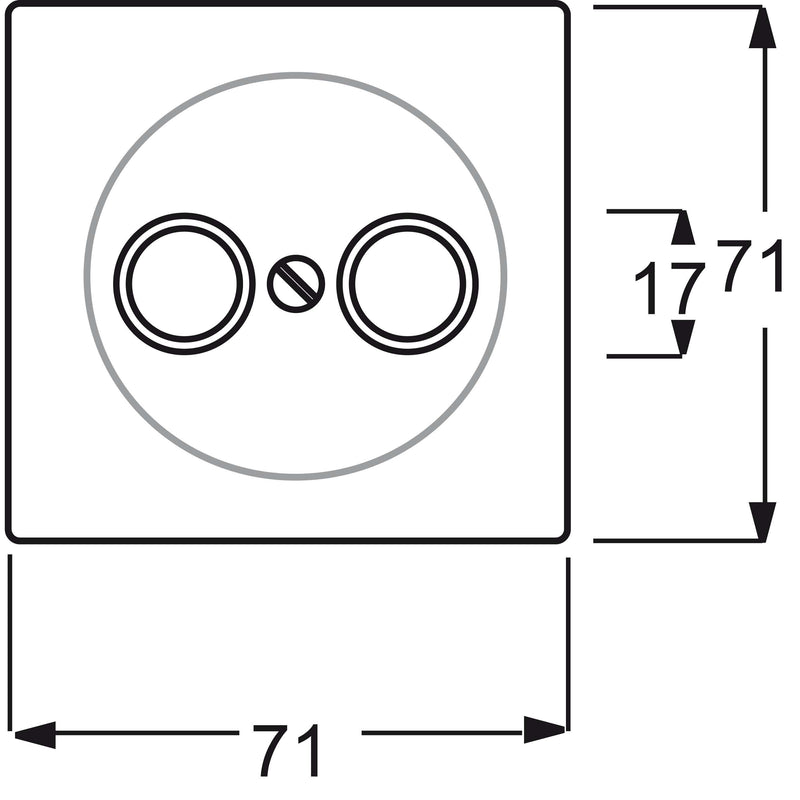 Busch-Jaeger - Einsatz/Abdeckung für Kommunikationstechnik Zentralscheibe stws mt 1743-774 f.Antennendose 2Loch