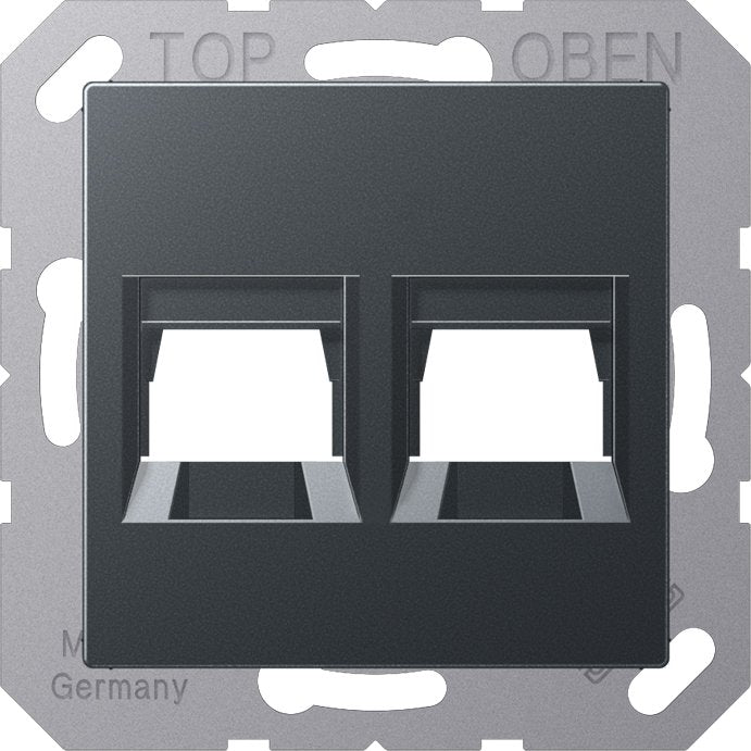 Jung - Einsatz/Abdeckung für Kommunikationstechnik Abdeckung 2-fach A 1569-25 WE ANM f.MJ WE TE-connect