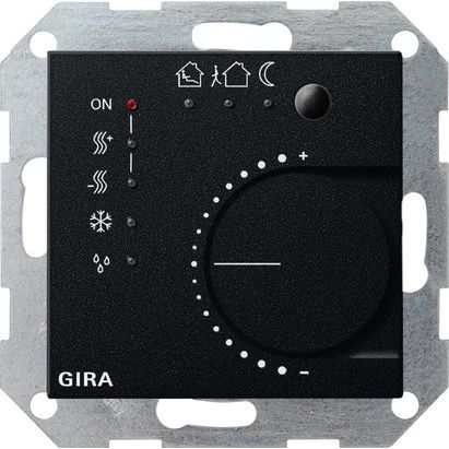 Gira - Bussystem-Raumtemperaturregler KNX-Stetigregler 4f. sw 2100005 Tasterschnittstelle