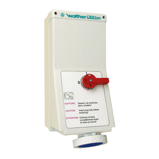 Walther Werke - CEE-Steckdose abschaltbar, abgesichert (IEC 60309) Wandsteckdose 63A AJ169306 3P 230V 6h IP67