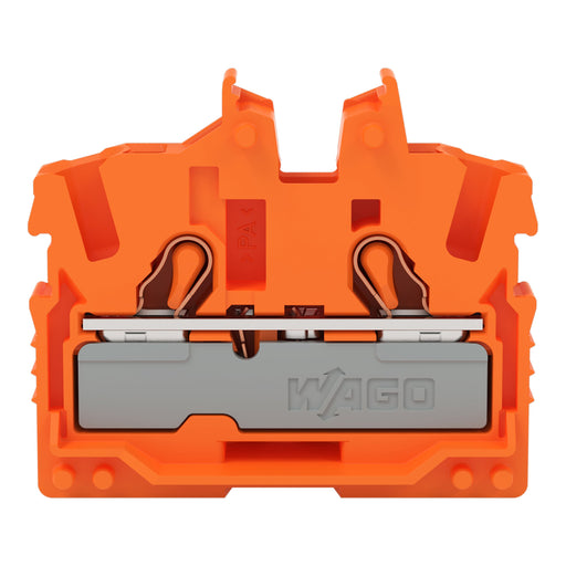 WAGO - Ein- und mehrpolige Klemmenleiste 2-LeiterMini-Durchgangskl. 2052-302 2,5 mm²,orange − 100 Stück