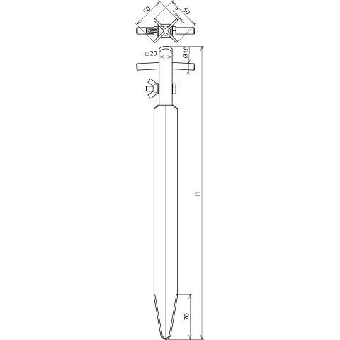 DEHN - Zubehör/Ersatzteile für Erdung und Blitzschutz Erdungsspieß ES50X50X3450V2A Profistahl/tZn