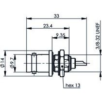 Telegärtner - Koax-Steckverbinder BNC Einbaubuchse 100023553 75 Ohm m.Dichtring − 5 Stück