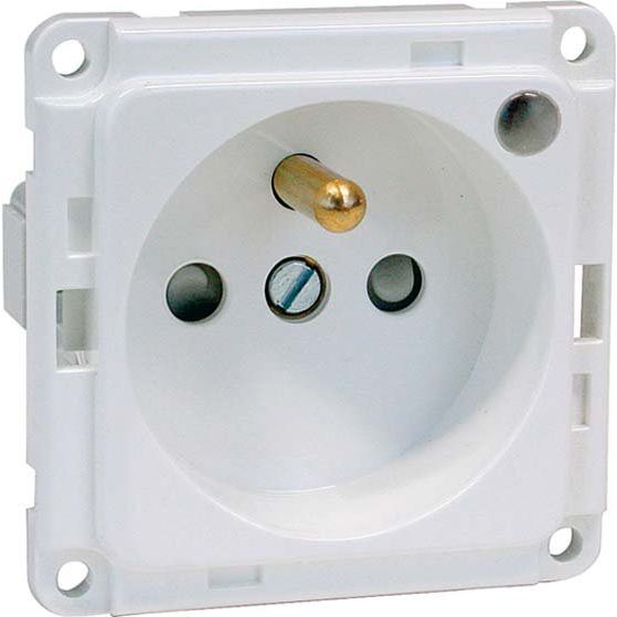 Peha - Schalter-/Steckdosenkombination Steckdose m.Erdungsstift B6571.36 ME LED/4 SI EB,erh.Berührs.,rot