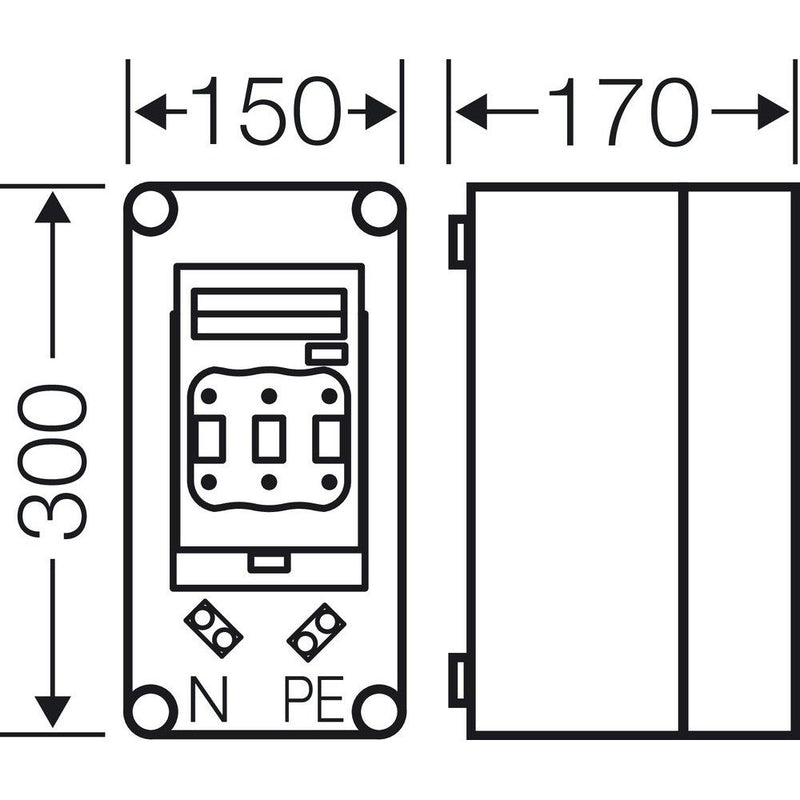 Hensel - Sicherungslasttrennschalter mit Gehäuse Sicherungsgehäuse Mi 5150 1xNH00 3p. 160A+PE+N