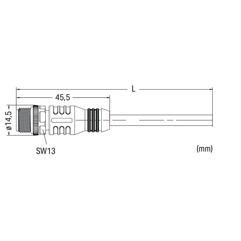 WAGO - Konfektioniertes Sensor-Aktor-Kabel Sensor-/Aktorleitung 756-6311/040-100 M12A-St., axial, 3p