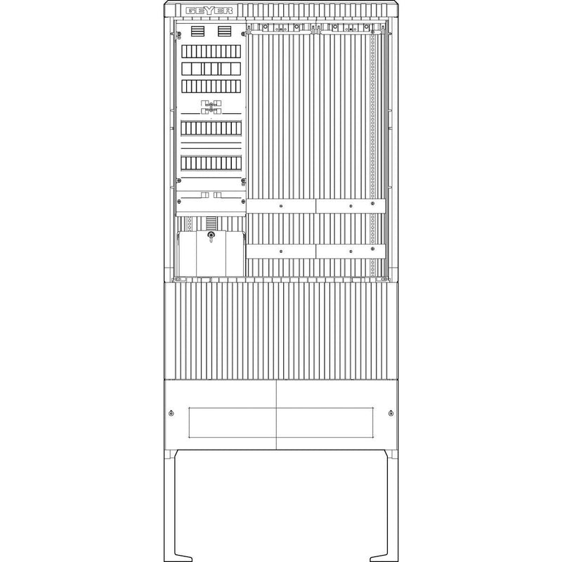 ABN - Zähler-Komplettschrank Zähleranschlusssäule SZ207AL0502 APZ, 5pol, 2xLeerpl