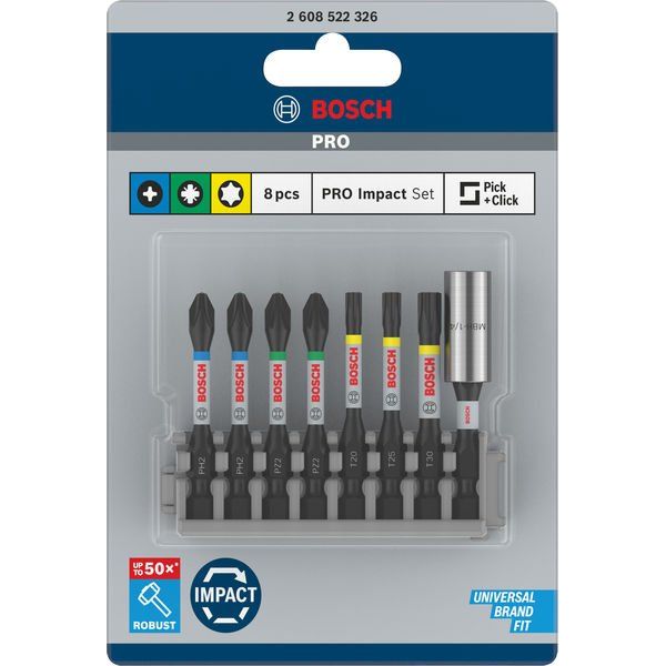 Bosch - Bit-Set PRO Impact Set mit 2608522326 Standard-Bithalter