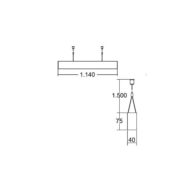 Brumberg Leuchten - Pendelleuchte Pendel-Profilleuchte 7417182016 1140 x 75 x 40mm