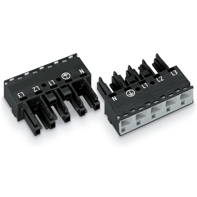 WAGO - Steckverbinder für steckbare Gebäudeinstallation Buchse 770-405 0,5-4mmq schwarz − 50 Stück
