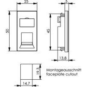 Telegärtner - Kommunikationsanschlussdose Kupfer Modulaufnahme 100021411 25x50,1-fach − 150 Stück