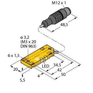 Turck - Kapazitiver Näherungsschalter Sensor BC5-QF5.5 #2620135 kapazitiv