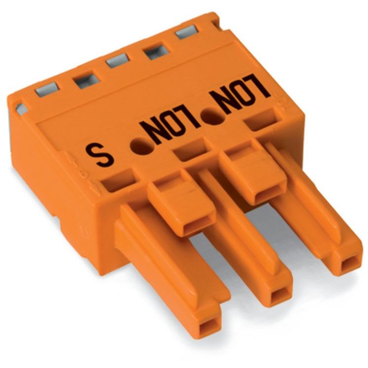 WAGO - Steckverbinder für steckbare Gebäudeinstallation Buchsenteil 770-1343 3p,2L orange − 100 Stück