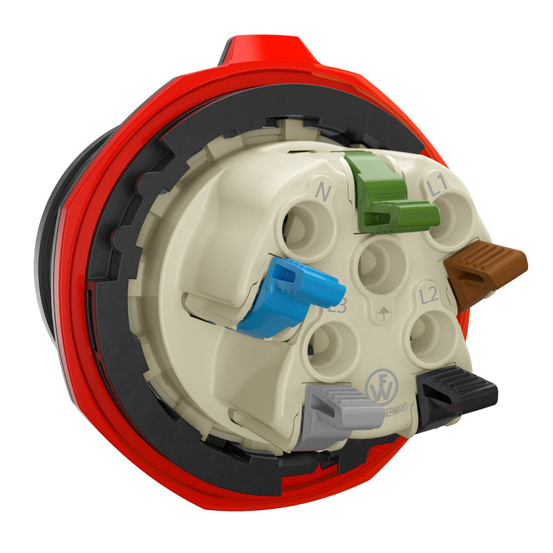 Walther Werke - CEE-Gerätestecker (IEC 60309) CEE NEO Wandgerätestecker FW730404CC schräg 32A 4P 4h