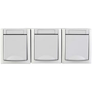 Panasonic - Steckdose 3-fach 90591599-DE waager. FR-AP weiß