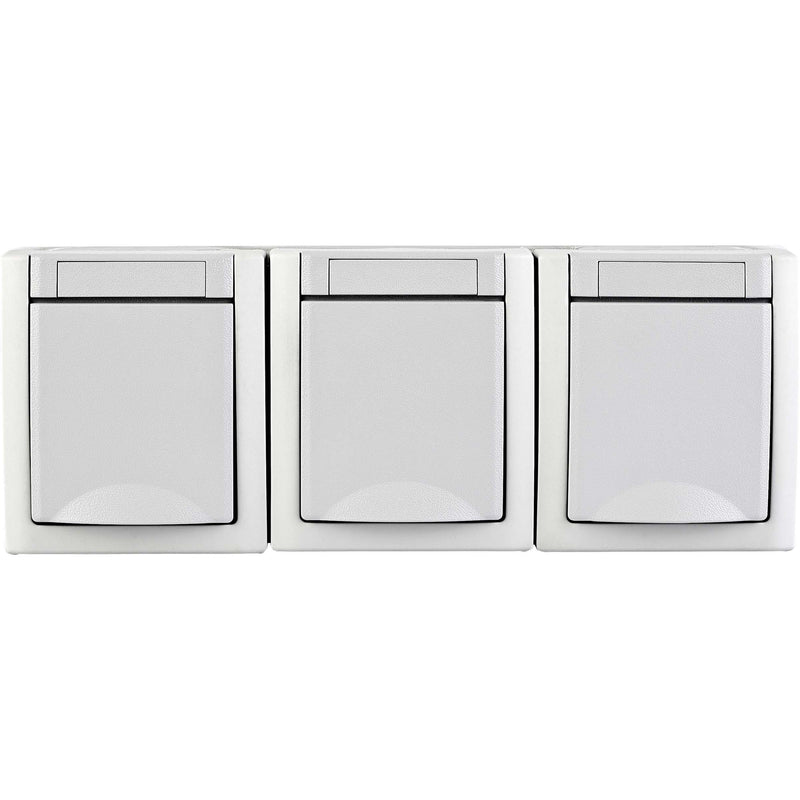 Panasonic - Steckdose 3-fach 90591599-DE waager. FR-AP weiß