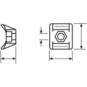 HellermannTyton - Befestigungssockel und -element für Kabelbinder Befestigungssockel NY3256-N66-NA 12x13,5 natur − 1000 Stück