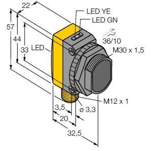 Turck - Lichttaster mit Hintergrundausblendung Opto Sensor QS30FF600Q Lichttaster