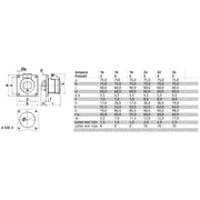 Bals Elektrotech - CEE-Anbausteckdose (IEC 60309) Anbausteckdose gerade 32A 13010 4p 230V 9h IP44