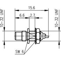 Telegärtner - Koax-Steckverbinder SMC-Einbaustecker AU 100024898 Einbau von vorne − 5 Stück