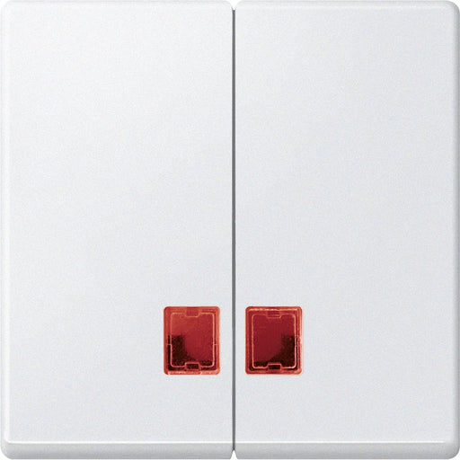 Merten - Abdeckung/Bedienelement für Installationsschalterprogramme Doppelwippe pws MEG3456-0419 mit Fenster (rot)